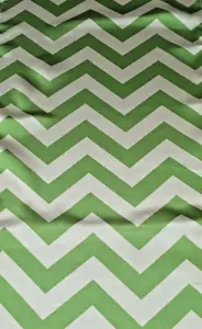 Satin Table Runner - Lime and White Chevron Pattern 107" x 12" - Picture 1 of 4