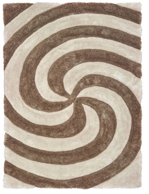 United Weavers Beige Shag/Flokati Swirls Vines Area Rug Geometric 2100 21726 - Image 1 of 4