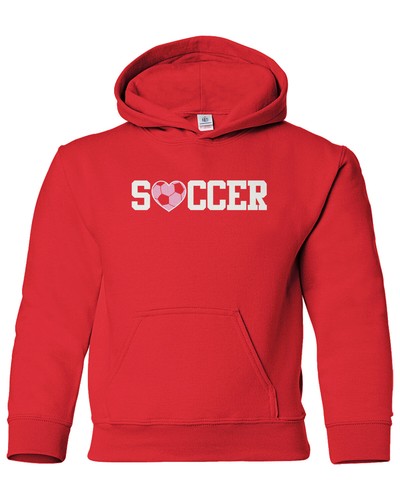 VALENTINO Soccer With Heart Youth Hoodie Sweatshirt Cute Valentine's Day Gift