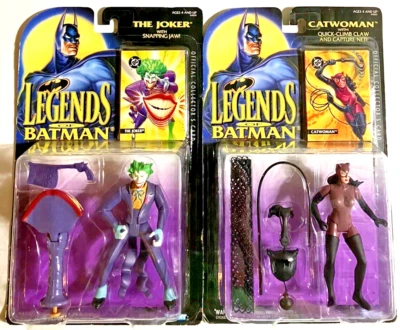 蝙蝠侠传奇 ~ 1994 ~ 动作玩偶 ~ 批量 2 ~ 猫女和小丑 ~ 全新 — 第 1/4 张图片