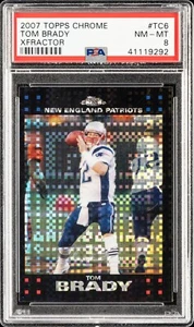 2007 Topps Chrome Xfractor #TC6 Tom Brady PSA 8 NM-Mint Patriots HOF - Picture 1 of 2