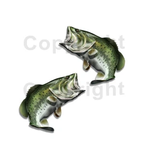 Largemouth Bass Sticker Decal Fishing Boat Car Truck Camper Trailer F029 2 Pack - Picture 1 of 1
