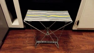 DE COLECCIÓN ASIENTO PLEGABLE DE METAL PLEGABLE ASIENTO DE CAMPING MOCHILA DE PESCA TABURETE NAILON WEB - Imagen 1 de 6