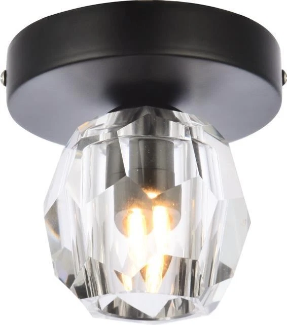 Eren Black and Crystal Flush Ceiling Lamp - Image 1 of 1
