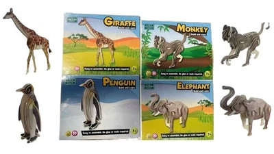 Wooden 3D Jigsaw/Puzzle Childrens Build It Yourself Wild Animals 7+ - Image 1 of 4