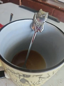Cute Cat Spoon For Tea Coffee Stirring, New Silver - Picture 1 of 7