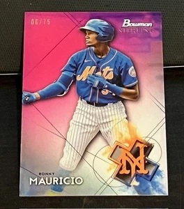 RONNY MAURICIO prospect rc 2021 Bowman Sterling MAGENTA #d /75 Mets - Picture 1 of 2
