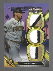 Joe Musgrove 2024 Topps Triple Treads All Star Patches Triple Patch 5/9 💲 - Picture 1 of 3