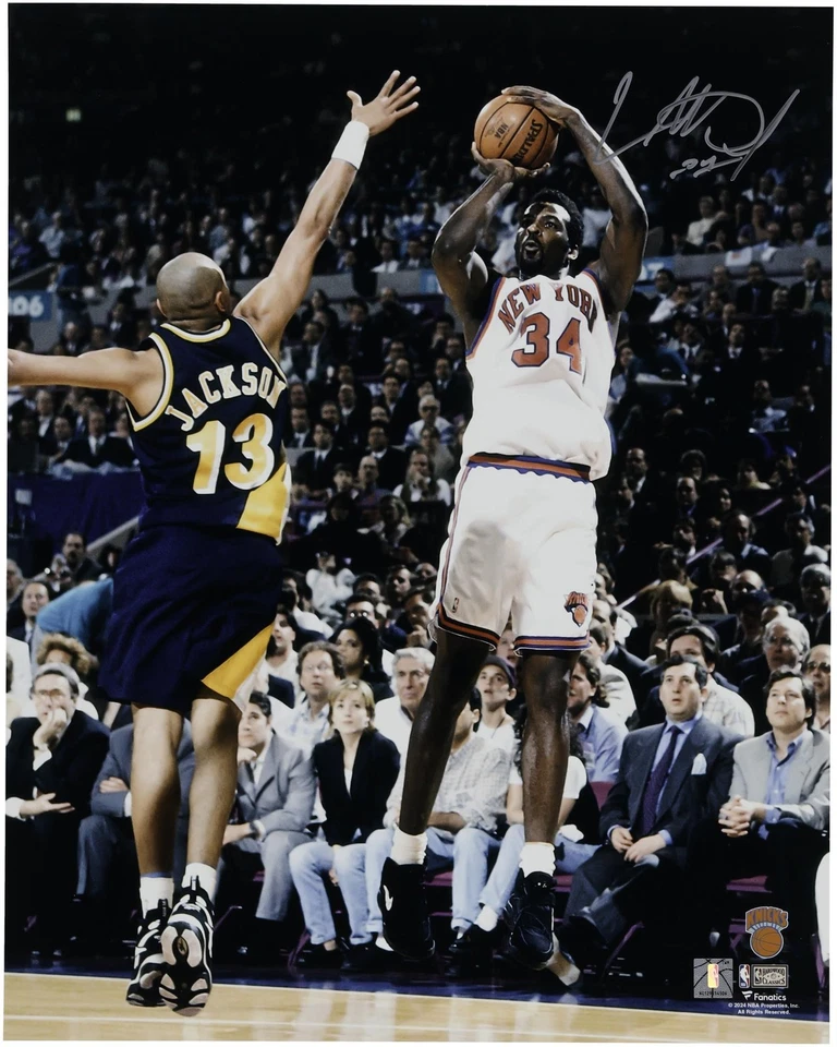 Charles Oakley New York Knicks Signed 16x20 Shooting vs. Indiana Pacers Photo - Image 1 of 1
