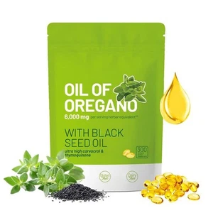 300pcs Oil of Oregano with Carvacrol  Black Seed Oil Natural Immune Support - Photo 1/11
