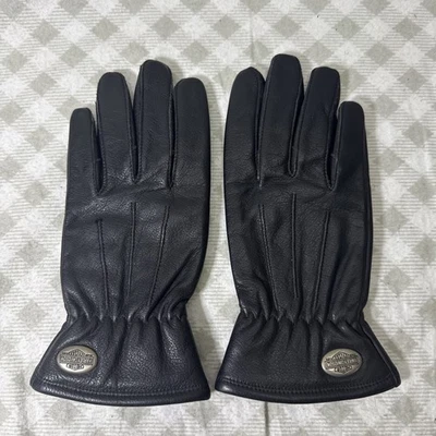 Harley-Davidson Women’s Small Black Leather Lined Riding Gloves 97209-01VW - Image 1 of 4