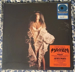 Lady Gaga Mayhem 2LP Opaque Blue Vinyl - Alt Cover + Poster Walmart Exclusive - Picture 1 of 13