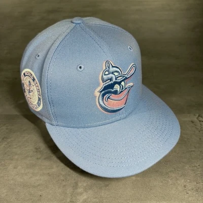 Baltimore Orioles Hat New Era Cap 7 1/5 Sky Blue Pink Cooperstown Throwback Logo - Image 1 of 4