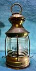 Antque Brass Marine Lamp Geo.B. Carpenter & Co With Clear Fresnel Glass Dec 1910