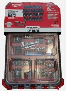 Milwaukee 49-66-6804 27PC SHOCKWAVE Schlagschrauber Steckschlüssel 1/2" Dr MM & SAE PACKOUT - Bild 1 von 1