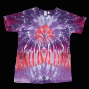 Organic Tie Dye Child T-Shirt 6 Purple Sunburst Hippie Kids Tye Dyed Fair Trade - Picture 1 of 1
