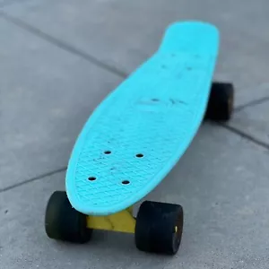 Vintage Penny Style Skateboard Mini Cruiser Board Mini Chicago Blau Gelb - Bild 1 von 4