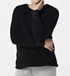 Cuddl Duds Shaggy Sherpa Pullover Black Sweater W/Thumbholes Fuzzy Sz Medium - Picture 1 of 9