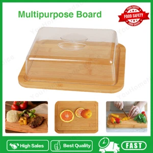 Bamboo Steak Cutting Board Square For Kitchen Chopping Board Meats Breads Fruits - Picture 1 of 11