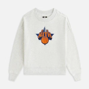 Kith Kids for the NY Knicks Empire Nelson Crewneck Size Small Light Heather Grey - Picture 1 of 8