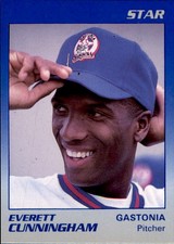 1989 Gastonia Rangers Star #6 Everett Cunningham Waterloo Iowa IA Baseball Card