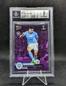 2022-23 TOPPS NOW UCL PARALLEL PURPLE /99 Card #34 JULIAN ALVAREZ BGS MINT 9 - Picture 1 of 2