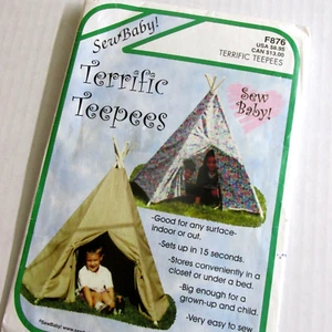 Terrific Teepees Sewing Pattern by Sew Baby Play Tent Easy to Make DIY Uncut - Picture 1 of 6