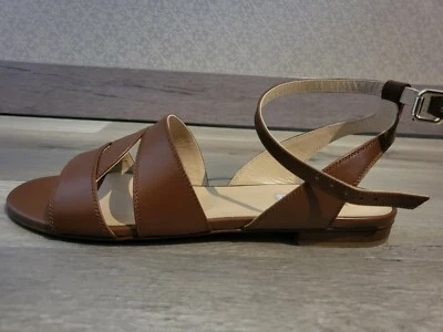 FRATELLI ROSSETTI Sandales cuir marron talon plat Taille 37.5 - Photo 1/4