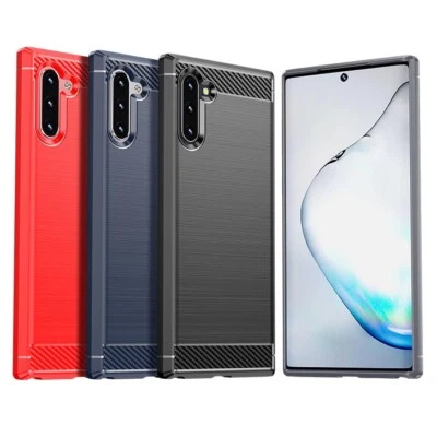 For Samsung Galaxy Note10 10Plus Note20 Note9/8 Fiber Brushed Rubber case cover - Image 1 of 4
