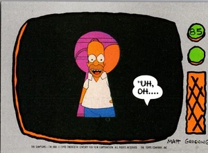 Handelskarte 1990 Topps Die Simpsons #85 Homer Simpson durch Schlüsselloch - Bild 1 von 2