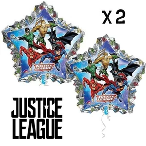 x2 Justice League SuperShape Foil Balloon 86 CM Amscan DC Comics BATMAN SUPERMAN - Picture 1 of 4