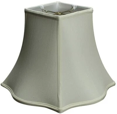 Pantalla de lámpara campana para embarazada de 14 pulgadas de seda Shantung con arpa y F a juego Foto 1 de 4