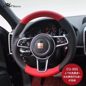 For Porsche Cayman Boxster Cayenne Macan 991 997 Hand Sewn Steering Wheel Cover - Picture 1 of 11