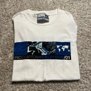 VINTAGE Eric Clapton Shirt Mens Medium White 2001 World Tour Concert Band Tee - Picture 1 of 12