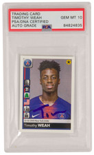 Timothy Weah Signed 2018-19 Panini Foot Sticker #371 - PSA 10