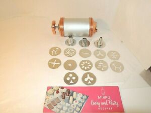 Mirro Cookie Press Copper Trimmed 12 Discs + 3 Tips & Instructions 