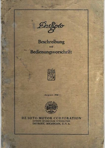 DE Soto 8 Betriebsanleitung 1930 Bedienungsanleitung Handbuch Desoto Bordbuch BA - Picture 1 of 12