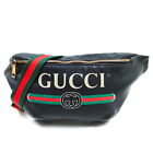 Gucci Waist Pouch Bag Sherry Line Black Leather 3549298