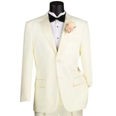 LUCCI Men's Classic Fit Tuxedo w/ Sateen Lapel & Trim - 34S-62L, 4 Colors - NEW - Image 1 of 4