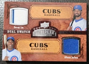 2008 UD BALLPARK DERREK LEE & ALFONSO SORIANO DUAL SWATCH MEMORABILIA CUBS - Picture 1 of 2