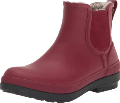 Bogs Mujer Amanda II Chelsea Rojo Arándano Goma Lluvia Botines Talla 10 Foto 1 de 4