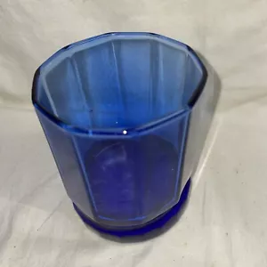 Anchor Hocking Essex Cobalt Blue Water Rocks Glasse Sided 10 oz - Picture 1 of 3