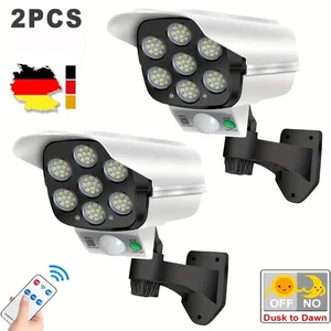 Solar Sicherheitskamera Kamera Attrappe Dummy Fake Überwachungskamera mit LED DE - Bild 1 von 14