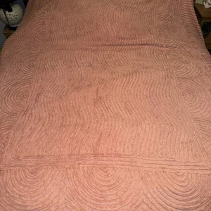 Vintage Rosa Mauve Chenille Tagesdecke - Bild 1 von 4