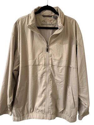 Chaqueta cortavientos de golf Greg Norman XL para hombre color tostado ventilado con capucha forrada de malla Foto 1 de 4