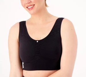 Breezies Active Comfort Seamless Wirefree Contour Bra Black 2X New - Picture 1 of 1