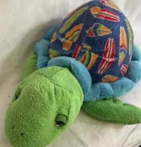 Webkinz Surfin Turtle Plush HM710 Ganz Green Blue Shell Surfboards No Code - Picture 1 of 4