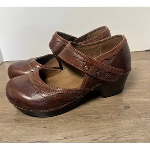 Dansko Harlow Mary Jane Clogs Braun Leder Blumen Schuhe Größe 39 US 8,5 - Bild 1 von 9