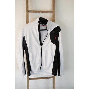 Spyder Mens Raider Full Zip Jacket White and Black, Size Small - Picture 1 of 6
