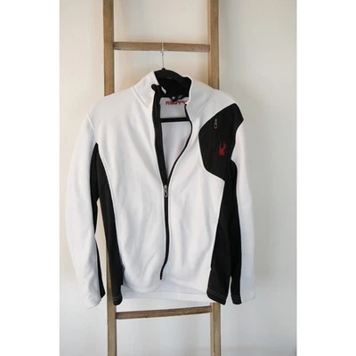 Spyder Mens Raider Full Zip Jacket White and Black, Size Small - Image 1 of 4